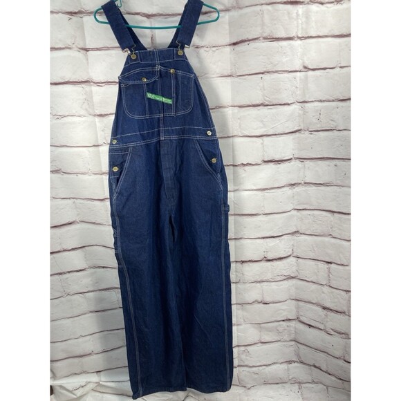 Mens KEY IMPERIAL Carpenter Bib Overalls 38x32 Denim Blue Utility Workwear - Picture 1 of 16